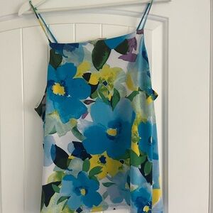 Floral Blue and Green Women's Top